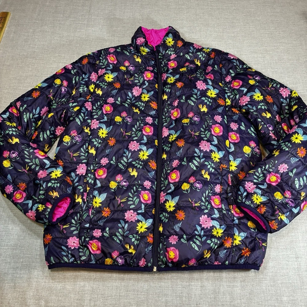 Disney Store Alice In Wonderland Lightweight Reversible Puffer Jacket Sz medium